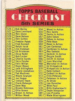 1972 Topps #478 Checklist 5th Series Front