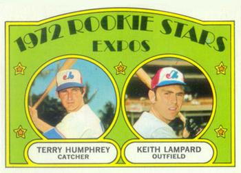 1972 Topps #489 Expos 1972 Rookie Stars (Terry Humphrey / Keith Lampard) Front