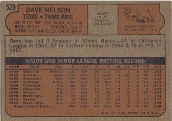 1972 Topps #529 Dave Nelson Back