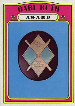 1972 Topps #626 Babe Ruth Award Front