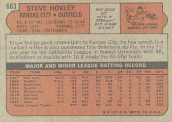 1972 Topps #683 Steve Hovley Back