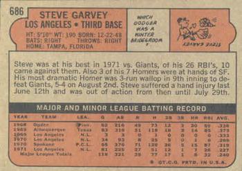 1972 Topps #686 Steve Garvey Back