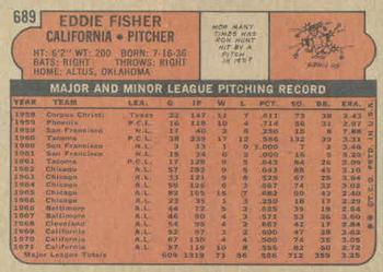 1972 Topps #689 Eddie Fisher Back