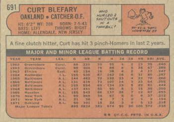 1972 Topps #691 Curt Blefary Back
