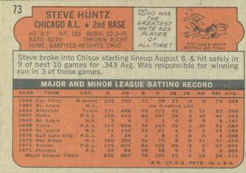 1972 Topps #73 Steve Huntz Back