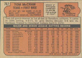 1972 Topps #767 Tom McCraw Back