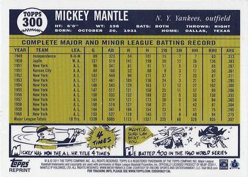 2011 Topps - Mickey Mantle Gold #1 Mickey Mantle Back