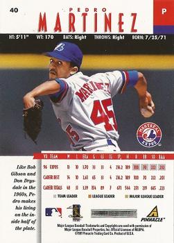 1997 New Pinnacle #40 Pedro Martinez Back