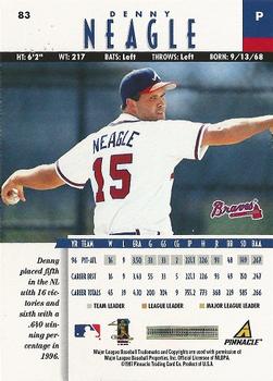 1997 New Pinnacle #83 Denny Neagle Back