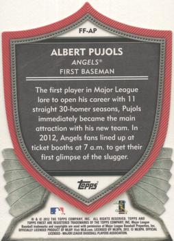 2012 Finest - Faces of the Franchise #FF-AP Albert Pujols Back