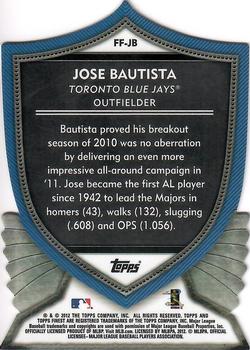 2012 Finest - Faces of the Franchise #FF-JB Jose Bautista Back