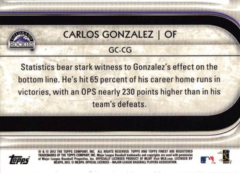 2012 Finest - Game Changers #GC-CG Carlos Gonzalez Back