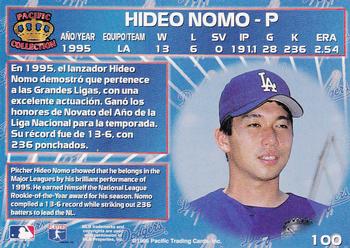 1996 Pacific Crown Collection #100 Hideo Nomo Back