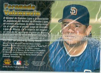 1996 Pacific Crown Collection #NNO Fernando Valenzuela Back