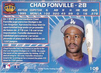 1996 Pacific Crown Collection #106 Chad Fonville Back