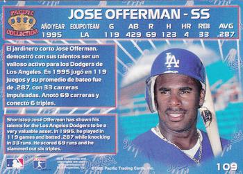 1996 Pacific Crown Collection #109 Jose Offerman Back