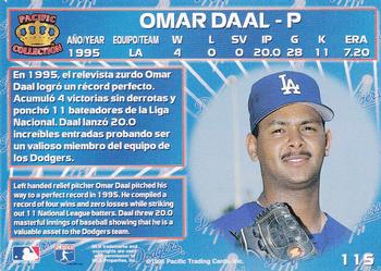 1996 Pacific Crown Collection #115 Omar Daal Back