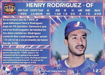 1996 Pacific Crown Collection #127 Henry Rodriguez Back