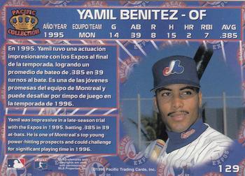 1996 Pacific Crown Collection #129 Yamil Benitez Back