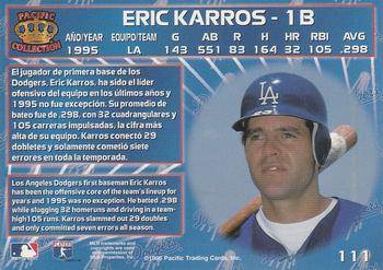 1996 Pacific Crown Collection #111 Eric Karros Back