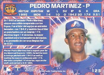 1996 Pacific Crown Collection #123 Pedro Martinez Back