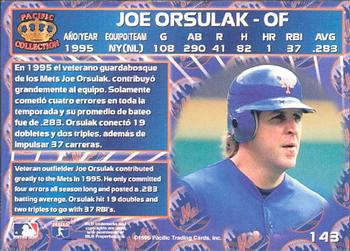 1996 Pacific Crown Collection #143 Joe Orsulak Back