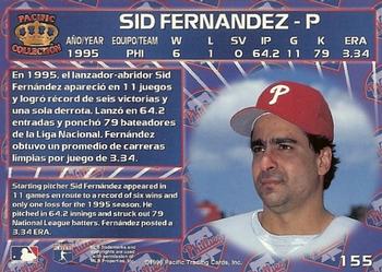 1996 Pacific Crown Collection #155 Sid Fernandez Back