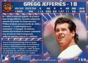 1996 Pacific Crown Collection #159 Gregg Jefferies Back