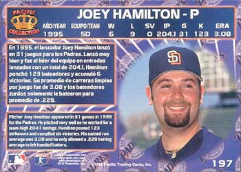 1996 Pacific Crown Collection #197 Joey Hamilton Back