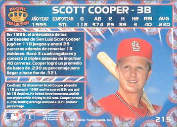 1996 Pacific Crown Collection #215 Scott Cooper Back