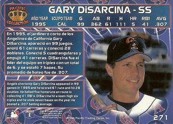 1996 Pacific Crown Collection #271 Gary DiSarcina Back