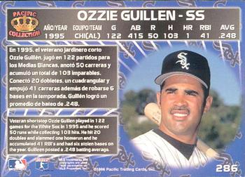 1996 Pacific Crown Collection #286 Ozzie Guillen Back