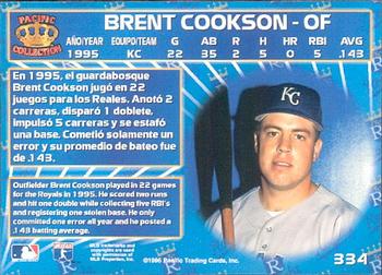 1996 Pacific Crown Collection #334 Brent Cookson Back