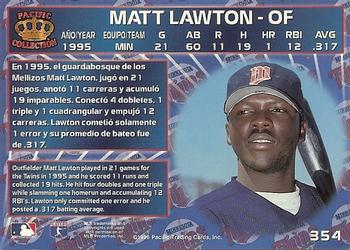 1996 Pacific Crown Collection #354 Matt Lawton Back