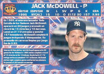 1996 Pacific Crown Collection #372 Jack McDowell Back