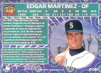 1996 Pacific Crown Collection #408 Edgar Martinez Back