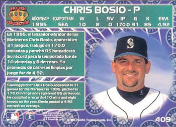 1996 Pacific Crown Collection #409 Chris Bosio Back