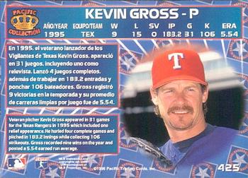 1996 Pacific Crown Collection #425 Kevin Gross Back