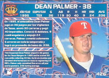 1996 Pacific Crown Collection #426 Dean Palmer Back