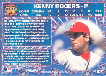 1996 Pacific Crown Collection #427 Kenny Rogers Back