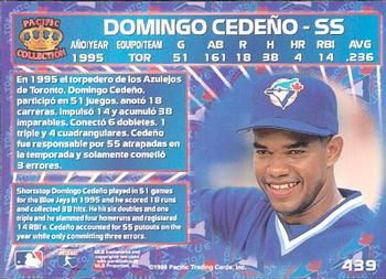 1996 Pacific Crown Collection #439 Domingo Cedeno Back