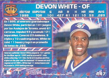 1996 Pacific Crown Collection #447 Devon White Back