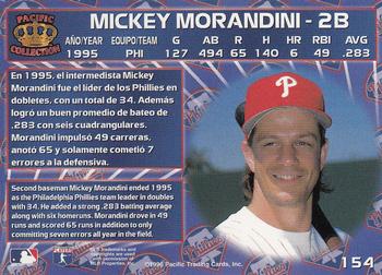 1996 Pacific Crown Collection #154 Mickey Morandini Back
