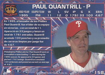 1996 Pacific Crown Collection #158 Paul Quantrill Back