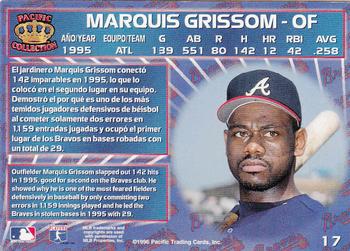 1996 Pacific Crown Collection #17 Marquis Grissom Back