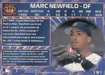 1996 Pacific Crown Collection #191 Marc Newfield Back