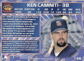 1996 Pacific Crown Collection #196 Ken Caminiti Back