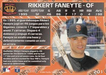 1996 Pacific Crown Collection #201 Rikkert Faneyte Back