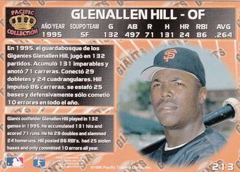 1996 Pacific Crown Collection #213 Glenallen Hill Back