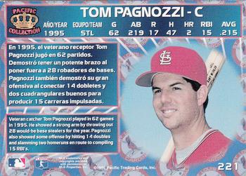 1996 Pacific Crown Collection #221 Tom Pagnozzi Back